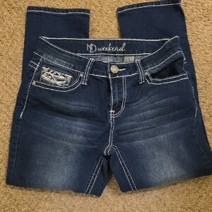 Women's Dark Blue Jean Capri's